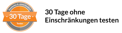 30 Tage kostenlos testen Hinweis