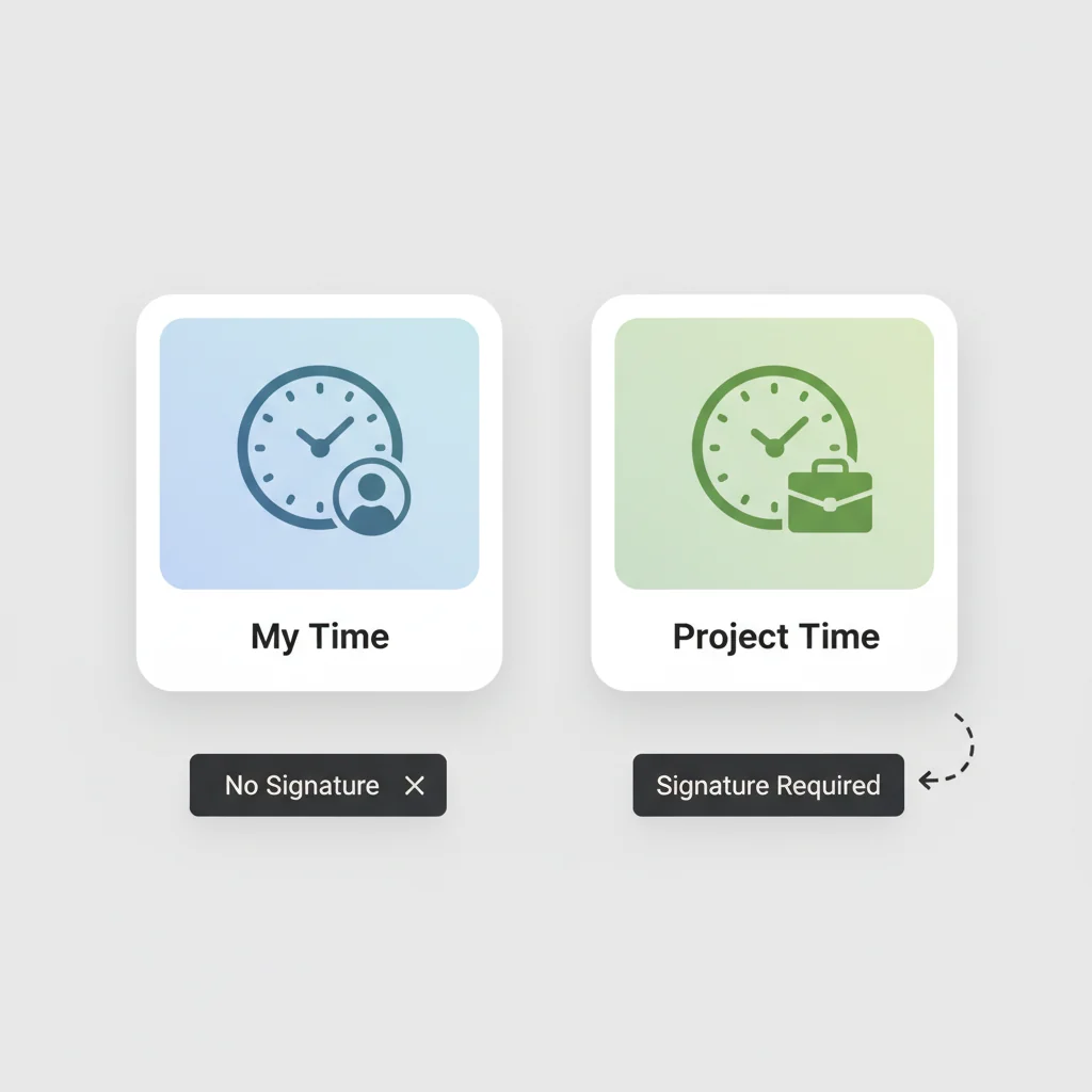 Abgrenzung: persönliche Zeit vs. Projektzeit