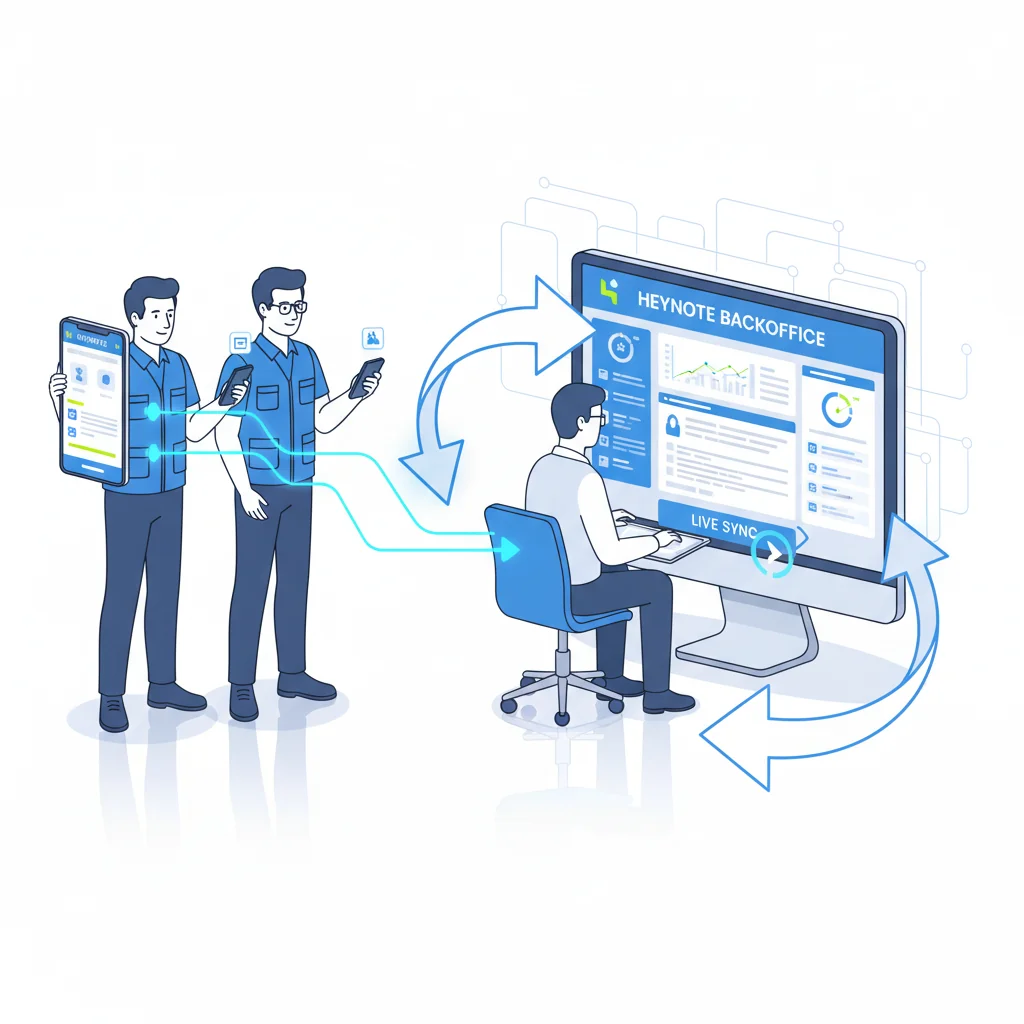 Live-Synchronisation: Team in App und Backoffice arbeiten parallel zusammen