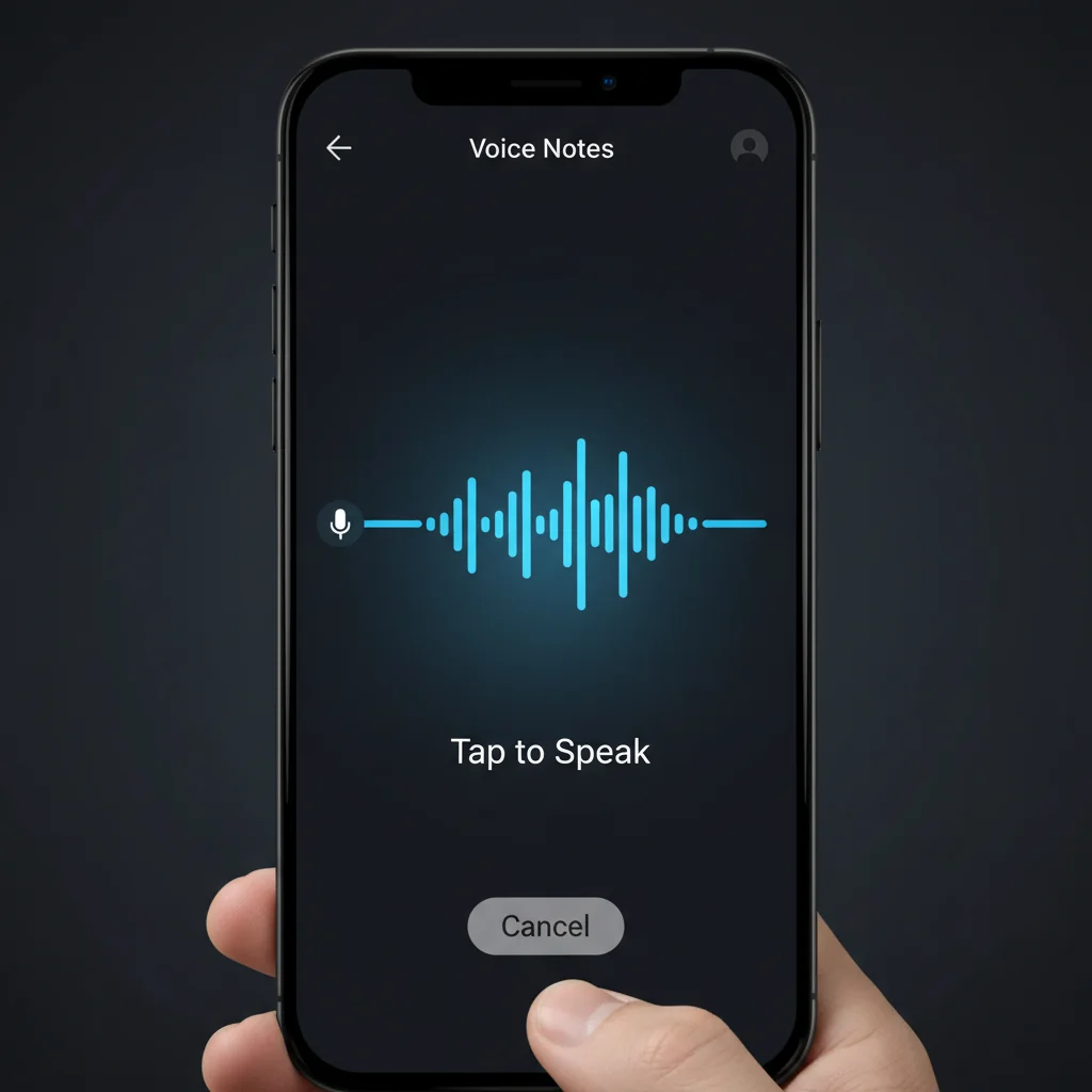 Smartphone mit Spracheingabe: Live-Transkript und automatische Zuordnung in Heynote!