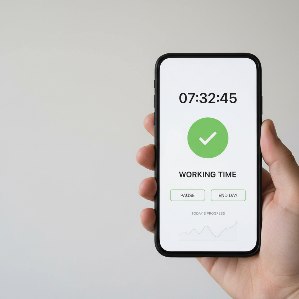 Feature: Handwerker App Zeiterfassung auf Smartphone – Start/Pause/Stopp übersichtlich