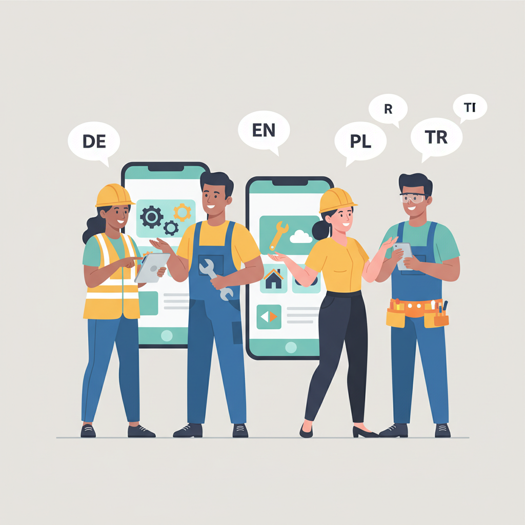 Mehrsprachige Teamarbeit: Oberflächen in Deutsch, Englisch, Polnisch, Türkisch