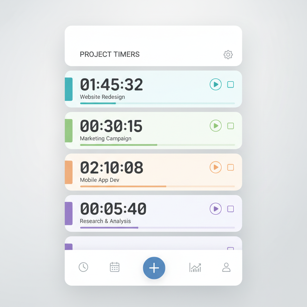 Parallele Projekt-Timer visualisiert