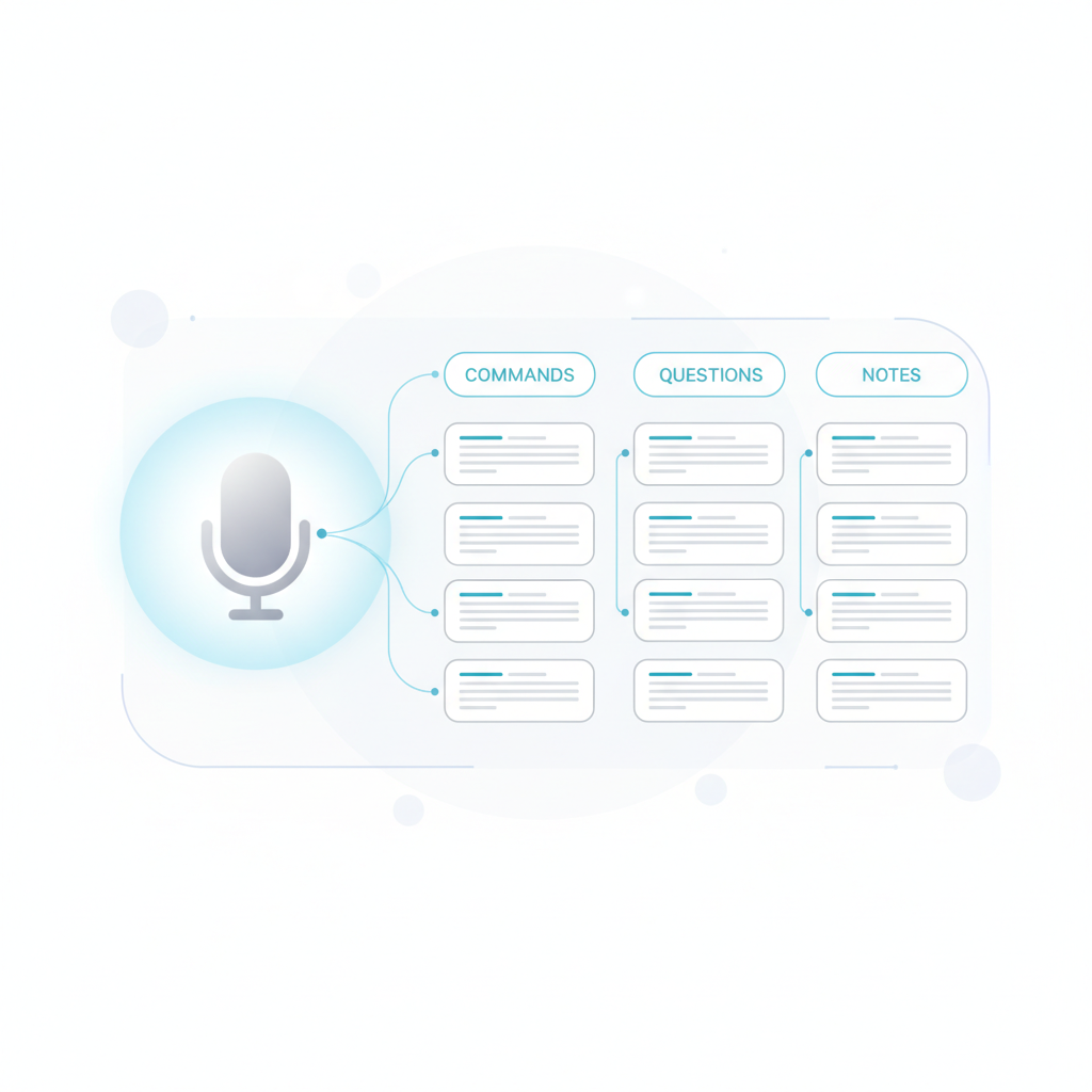 Visualisierung der Spracheingabe: gesprochenes Wort wird zu strukturiertem Text