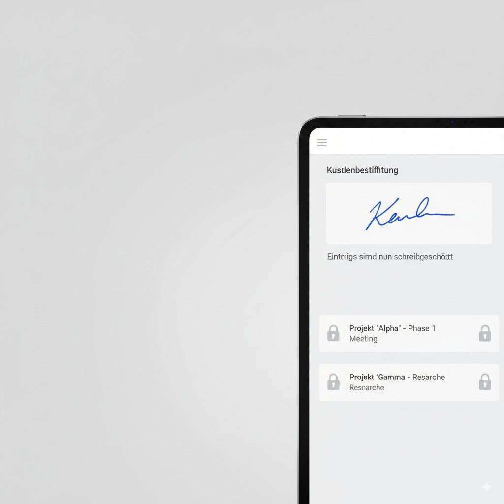 Feature: Digitale Unterschrift – Projektzeiterfassung mit parallelen Timern als belastbarer Beleg