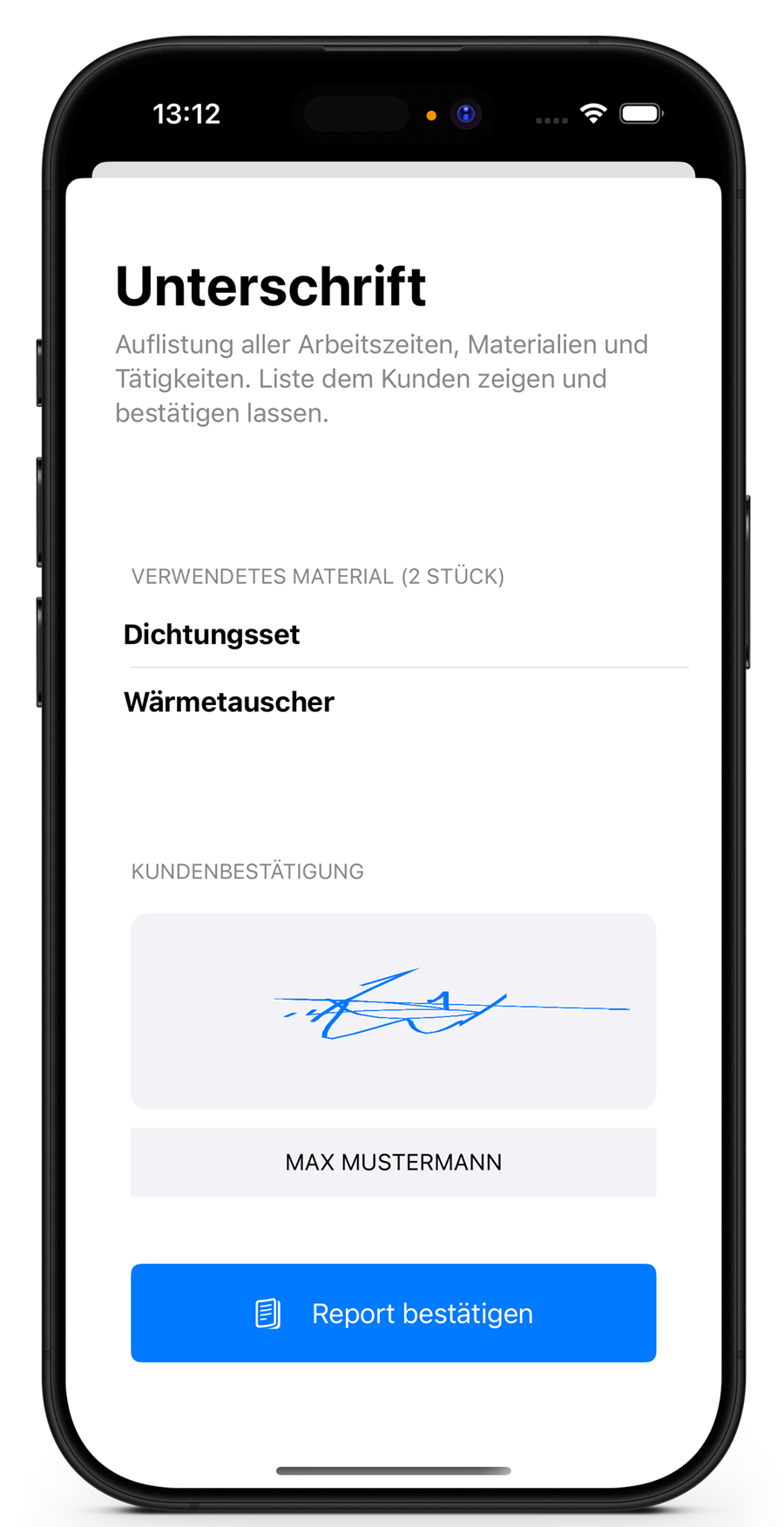 Darstellung: Digitale Unterschrift Abnahme – Einträge fixieren und Integrität sichern